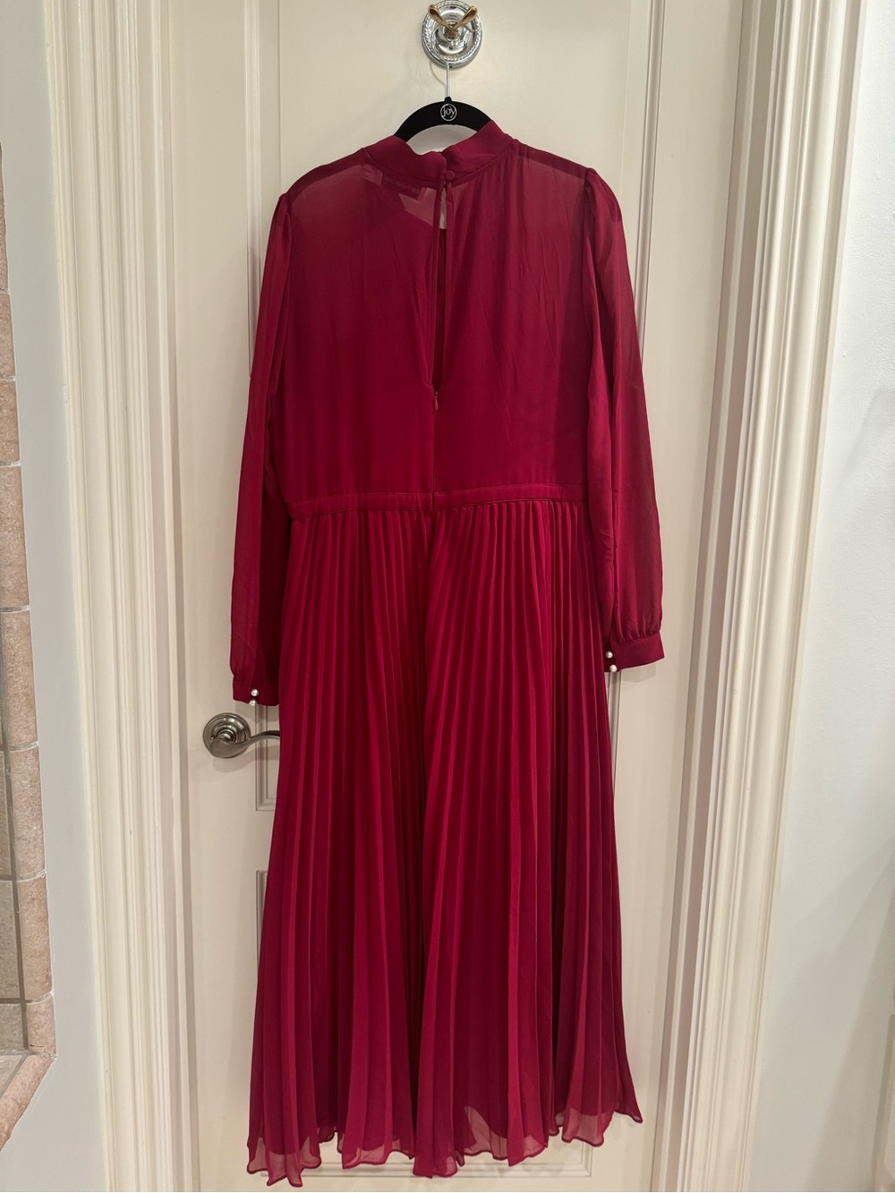 Self-Portrait Fuchsia Chiffon Midi Dress - Picture 7 of 7